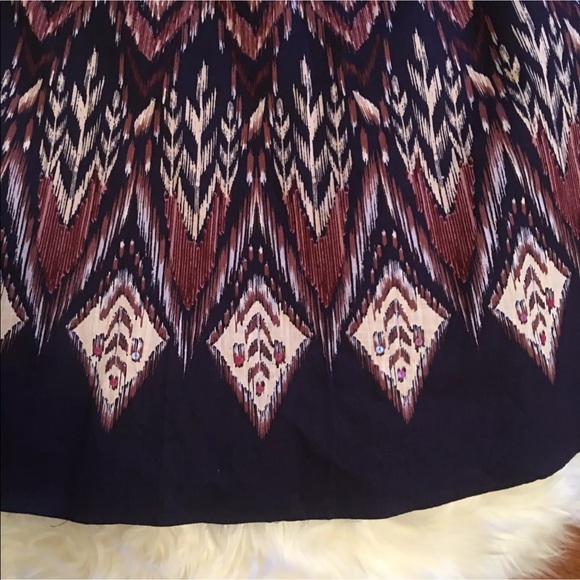 Access Liz Claiborne Navy Print Side Zip Skirt - Picture 2 of 5